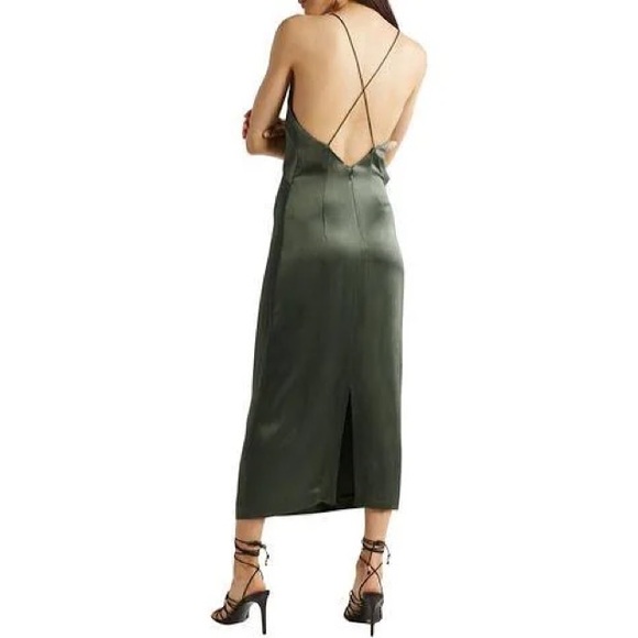 Dion Lee Satin and Crepe Midi Dress, Green, Sz AUS 10 / US 4 NWT - Picture 2 of 5